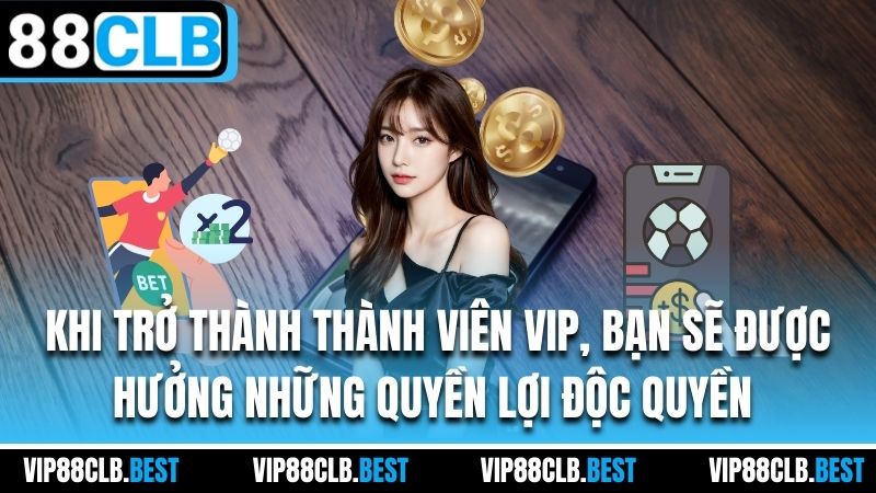 Khi trở thành thành viên vip, bạn sẽ được hưởng những quyền lợi độc quyền
